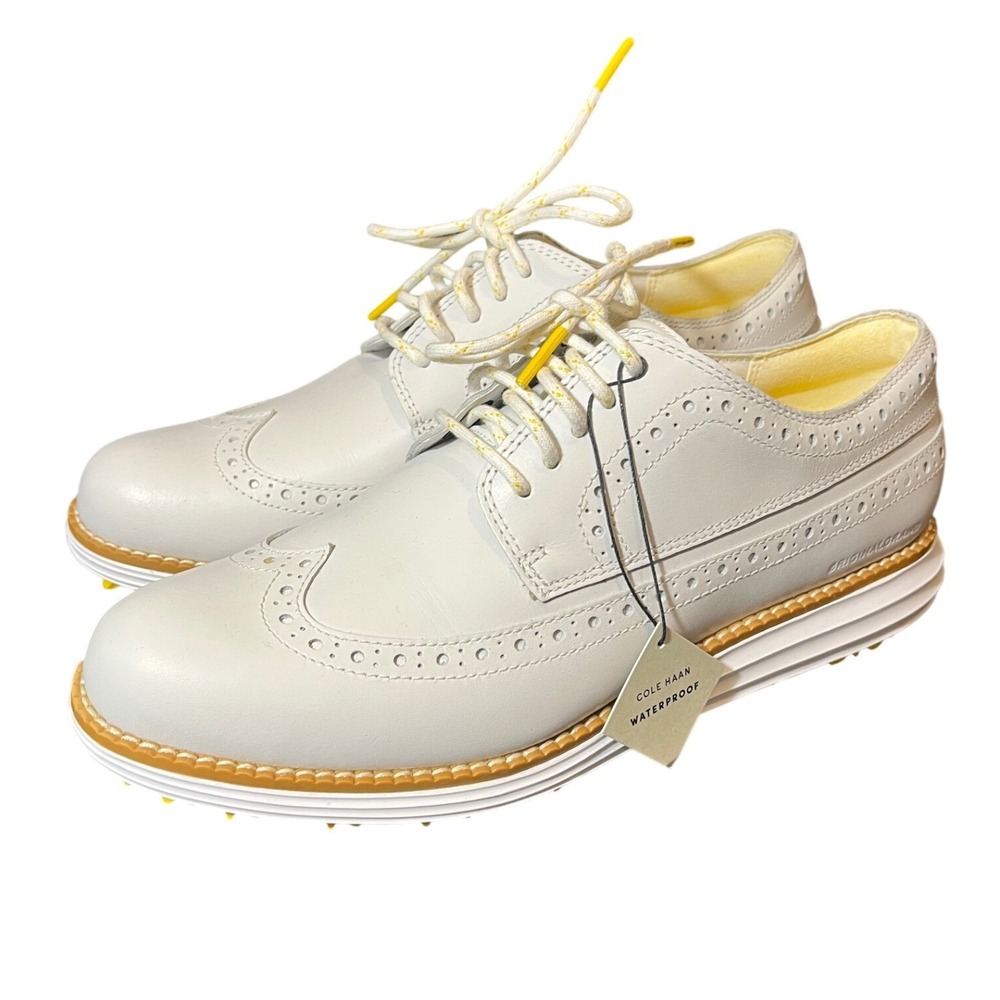 Cole Haan OriginalGrand Golf Shoes Women 8B White Waterproof Wingtip W23091